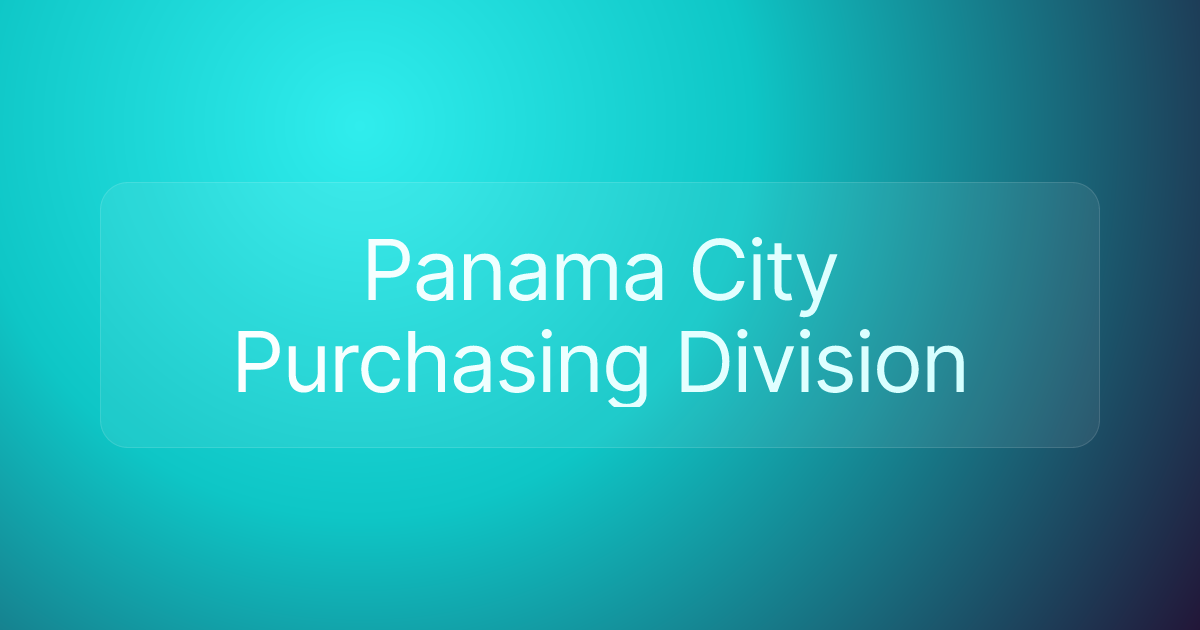 Panama City Purchasing Division