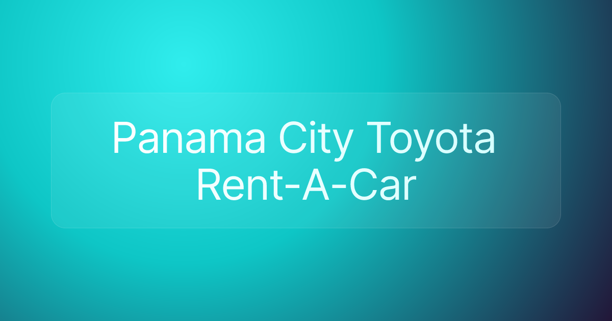 Panama City Toyota Rent-A-Car