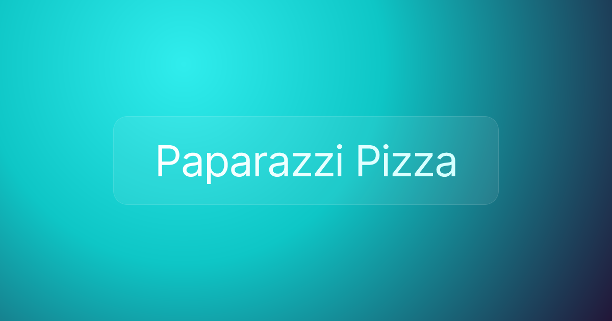 Paparazzi Pizza
