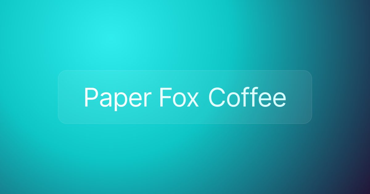 Paper Fox Coffee