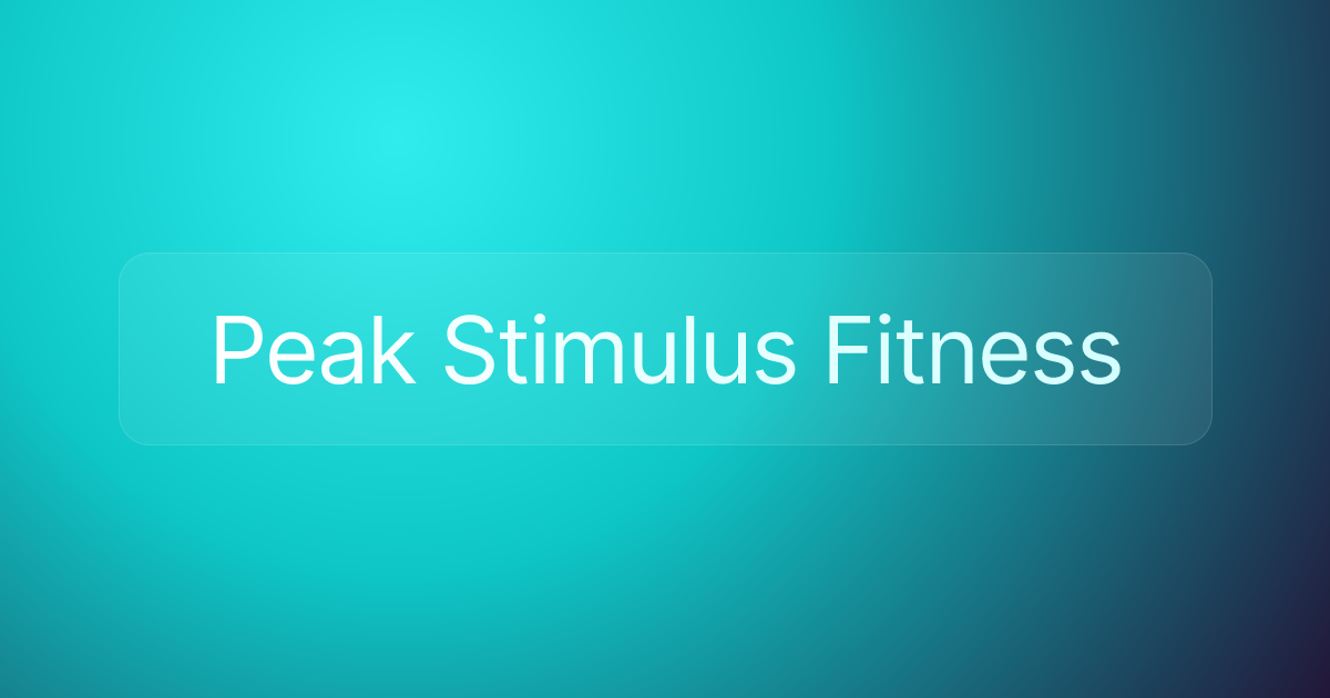 Peak Stimulus Fitness