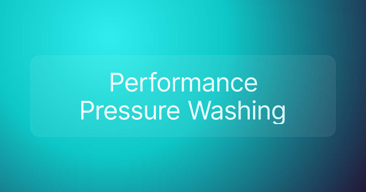 Performance Pressure Washing