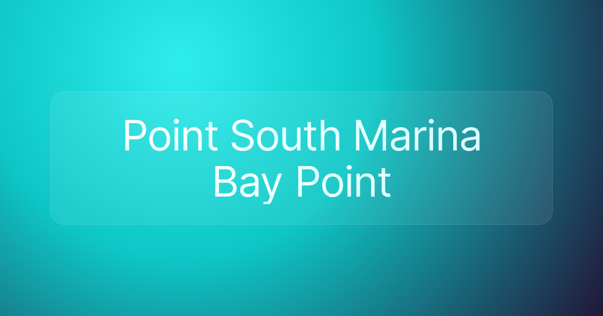 Point South Marina Bay Point