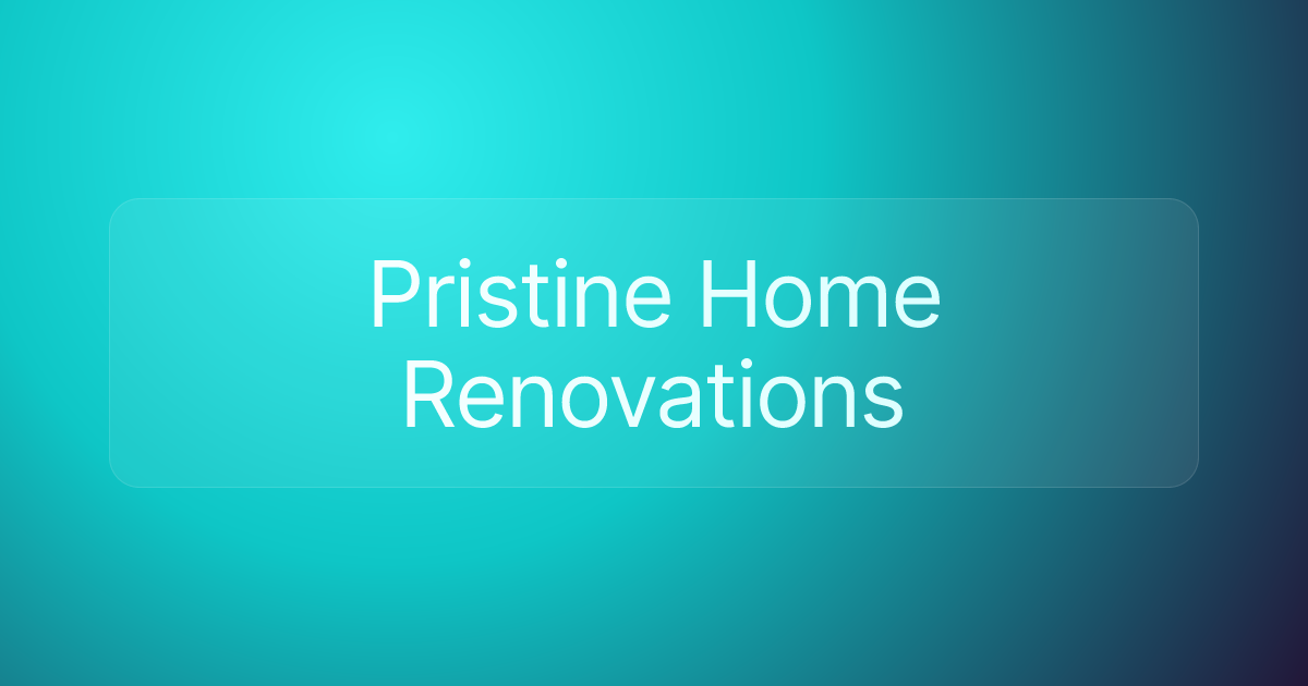 Pristine Home Renovations