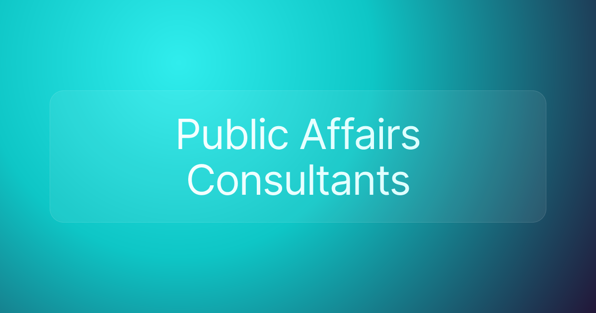 Public Affairs Consultants