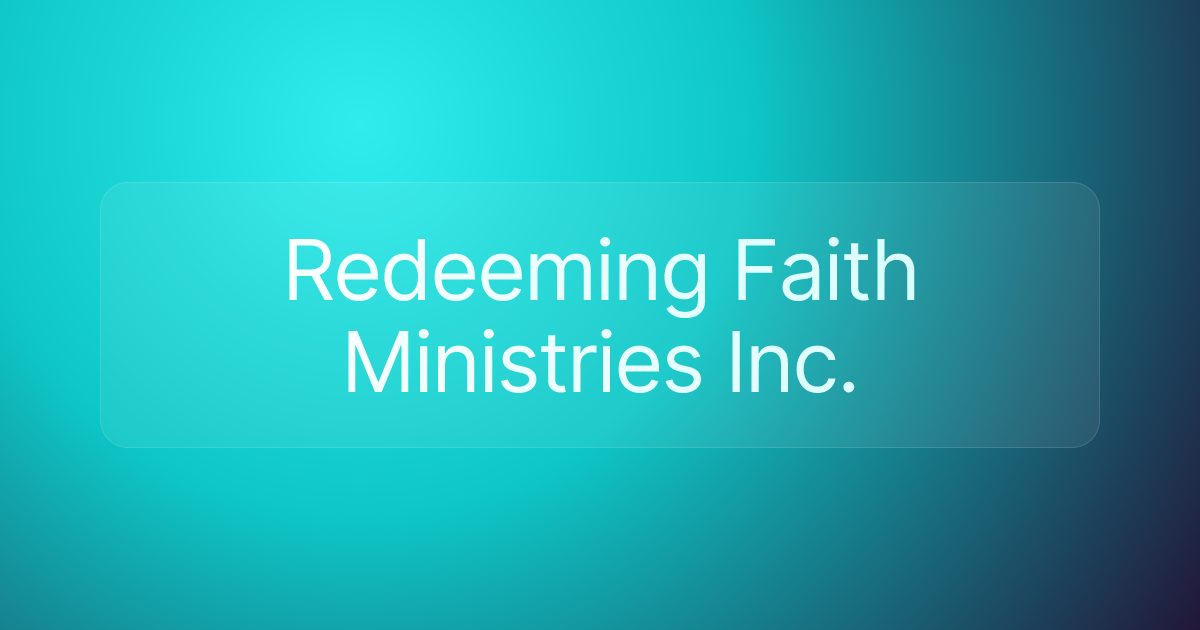 Redeeming Faith Ministries Inc.