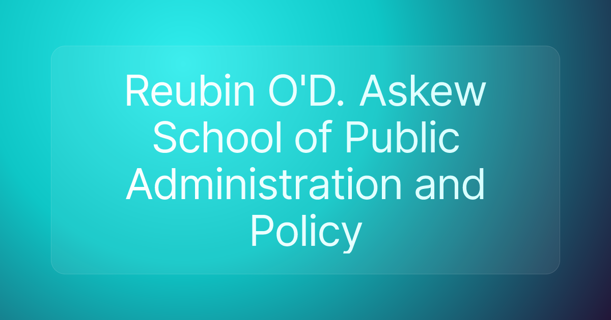 Reubin O'D. Askew School of Public Administration and Policy