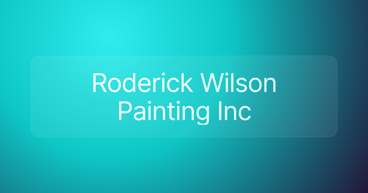 Roderick Wilson Painting Inc