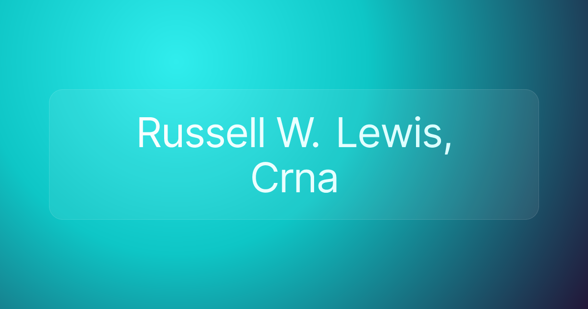 Russell W. Lewis, Crna