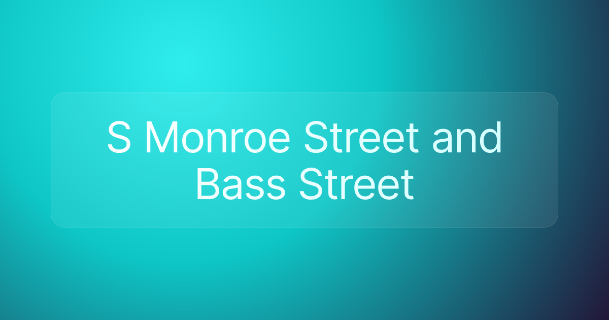 S Monroe Street and Bass Street