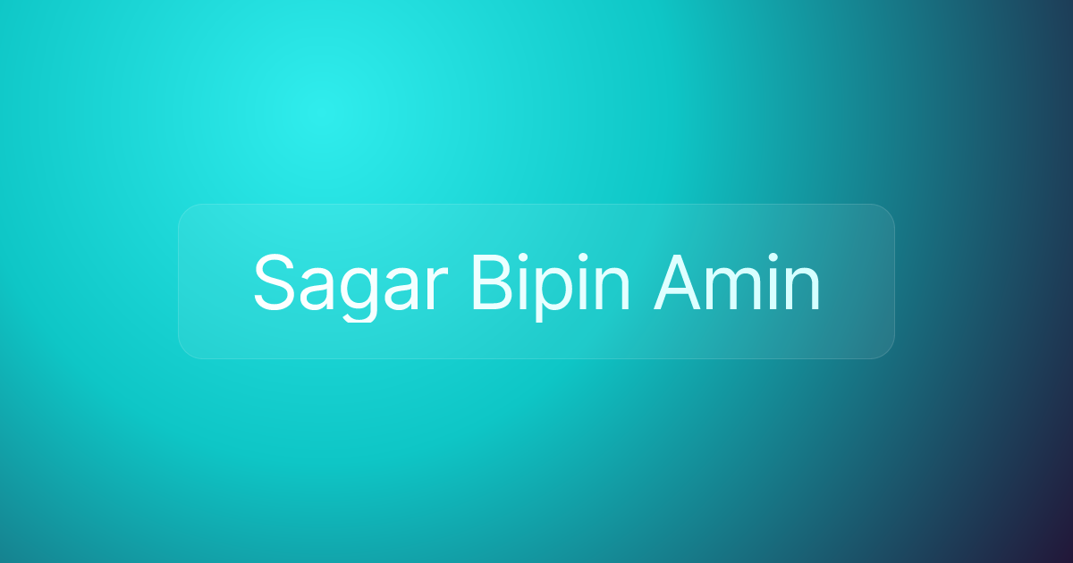 Sagar Bipin Amin