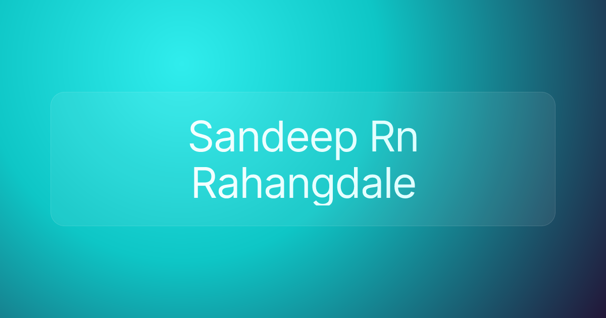 Sandeep Rn Rahangdale