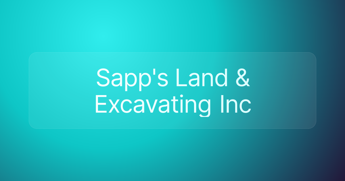 Sapp's Land & Excavating Inc
