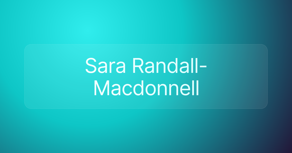 Sara Randall-Macdonnell
