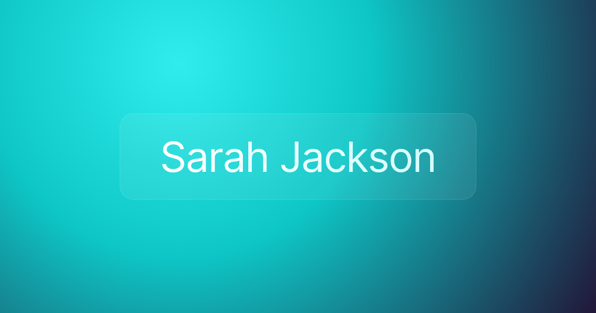 Sarah Jackson