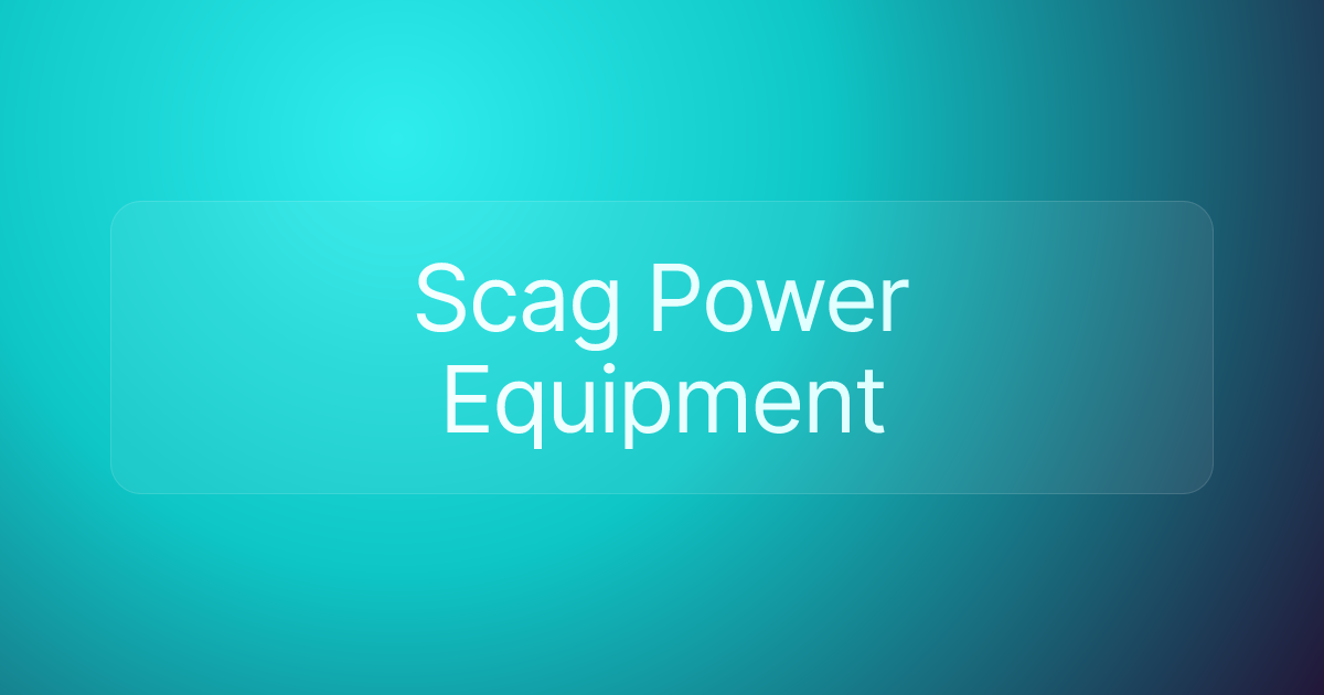 Scag Power Equipment
