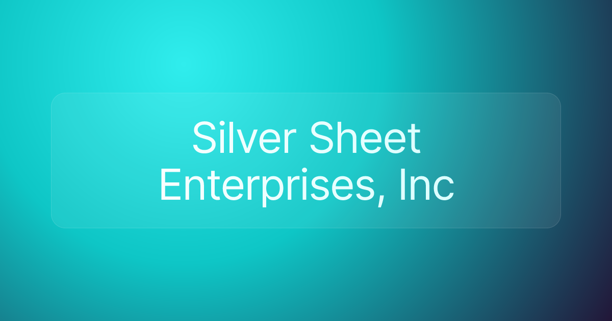 Silver Sheet Enterprises, Inc