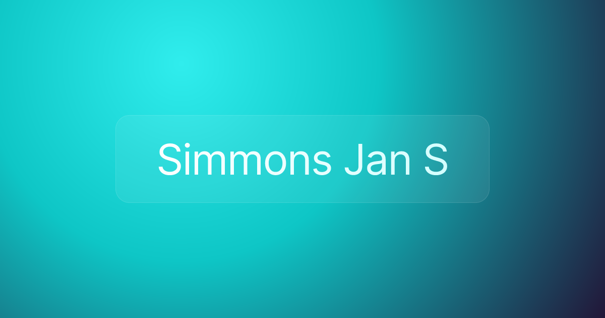 Simmons Jan S