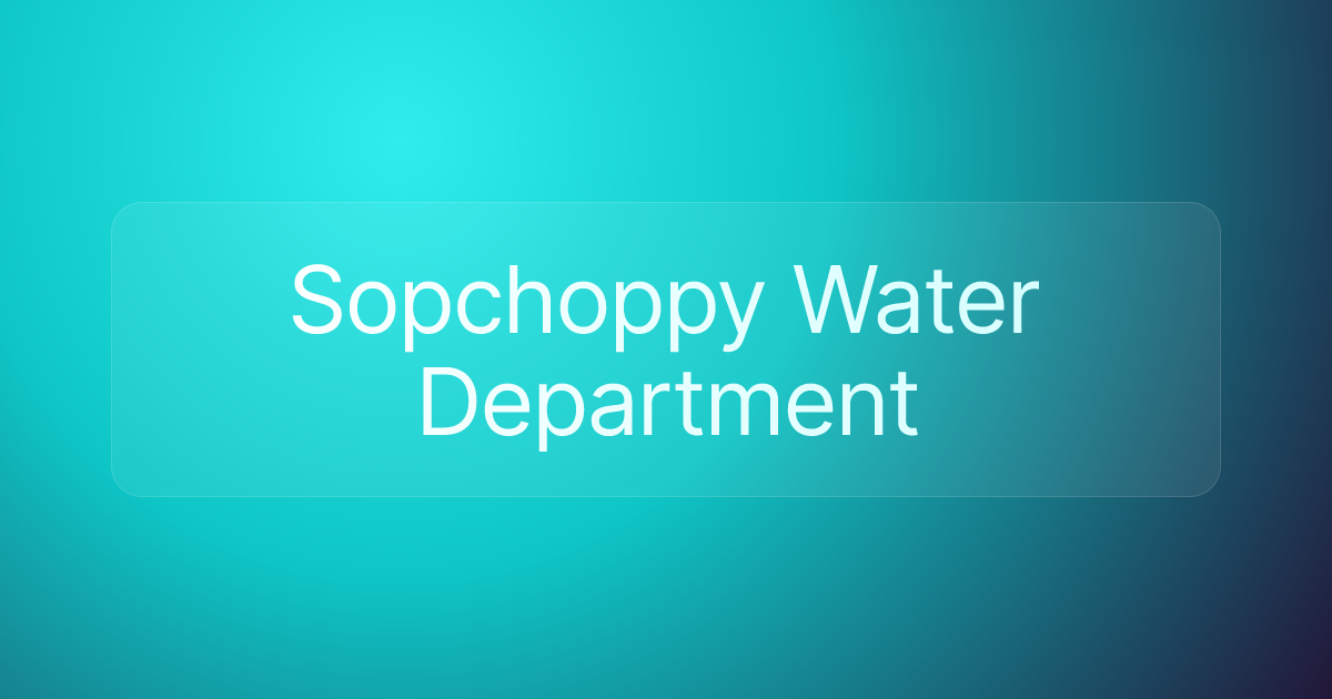Sopchoppy Water Department