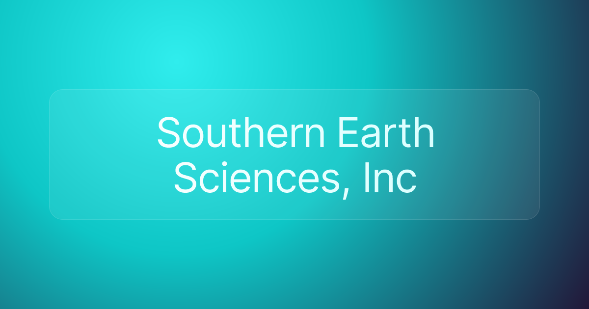 Southern Earth Sciences, Inc