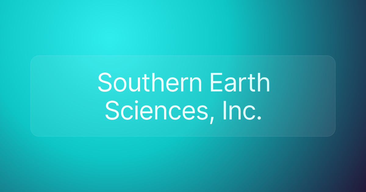Southern Earth Sciences, Inc.