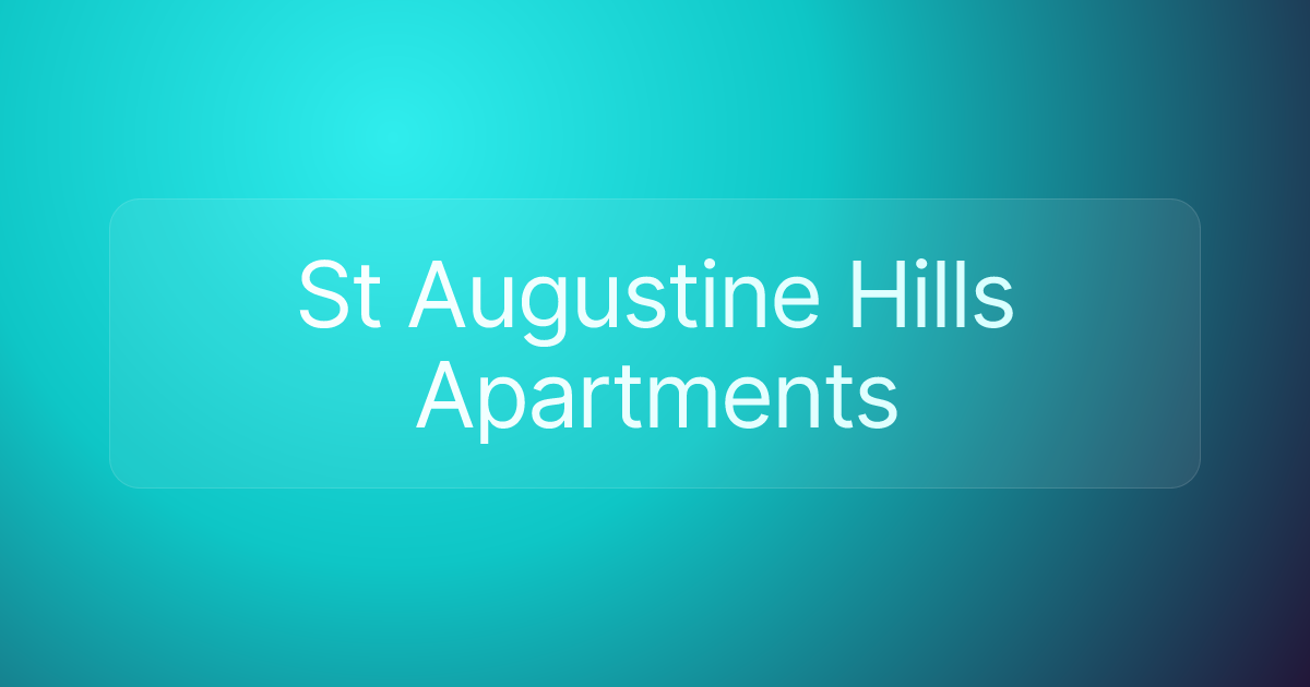 St Augustine Hills Apartments