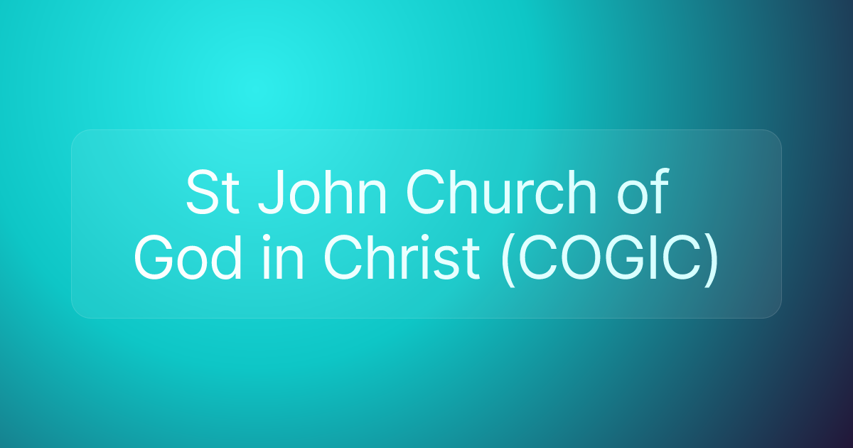 St John Church of God in Christ (COGIC)