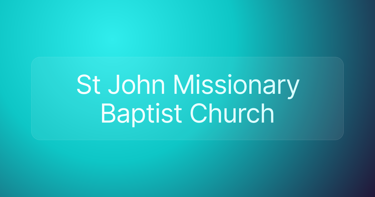 St John Missionary Baptist Church