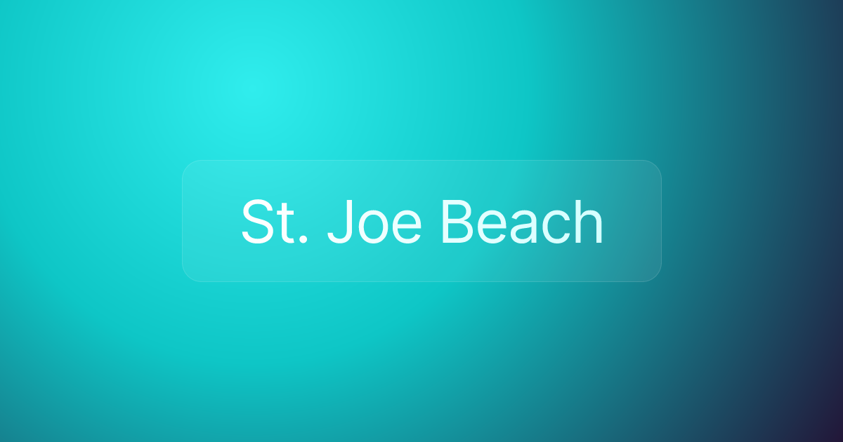 St. Joe Beach