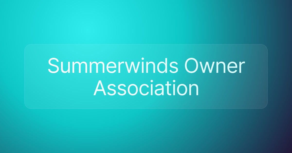 Summerwinds Owner Association
