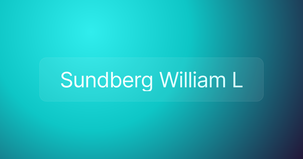 Sundberg William L