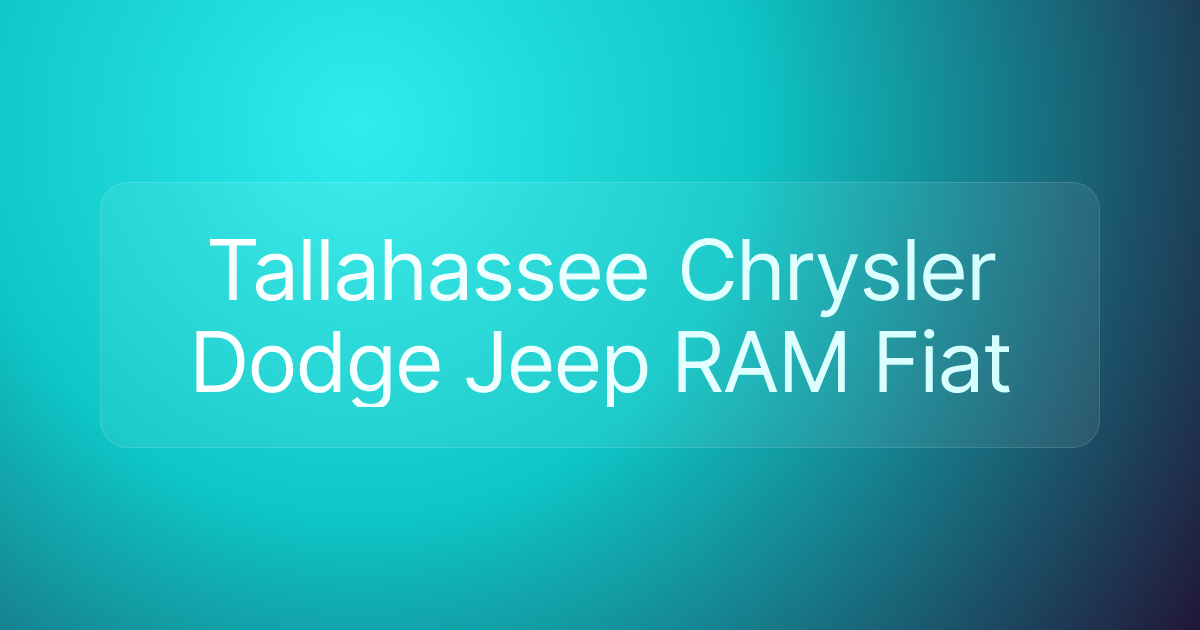Tallahassee Chrysler Dodge Jeep RAM Fiat