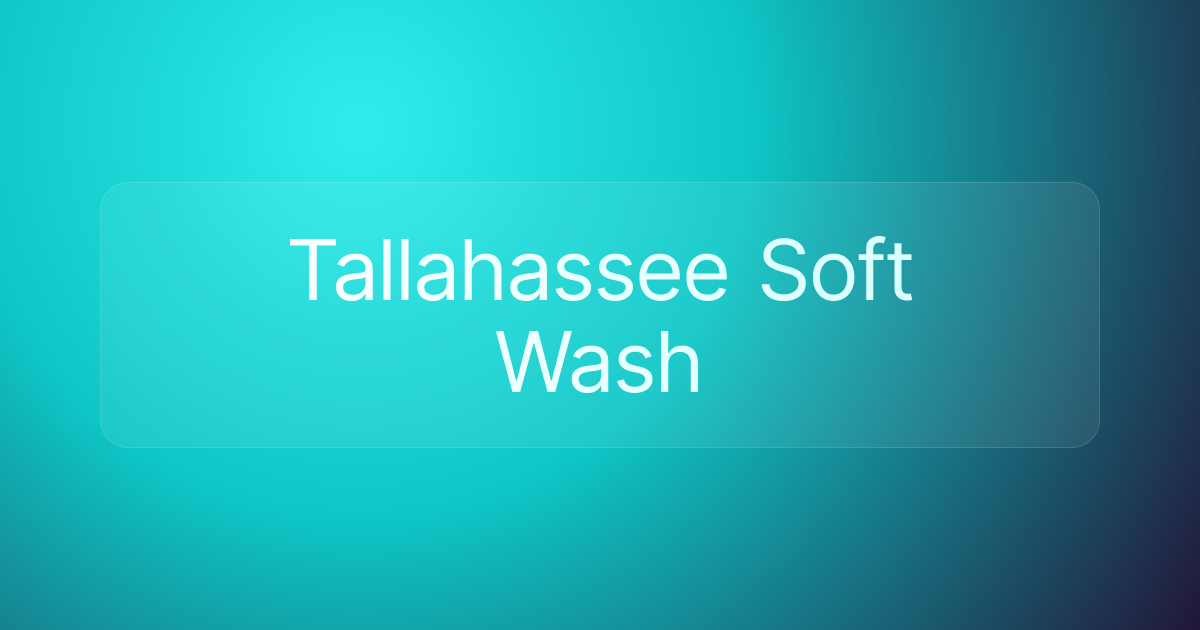 Tallahassee Soft Wash