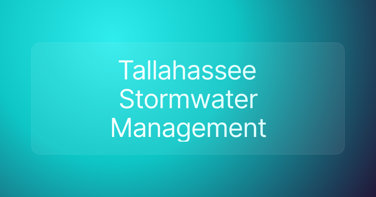 Tallahassee Stormwater Management