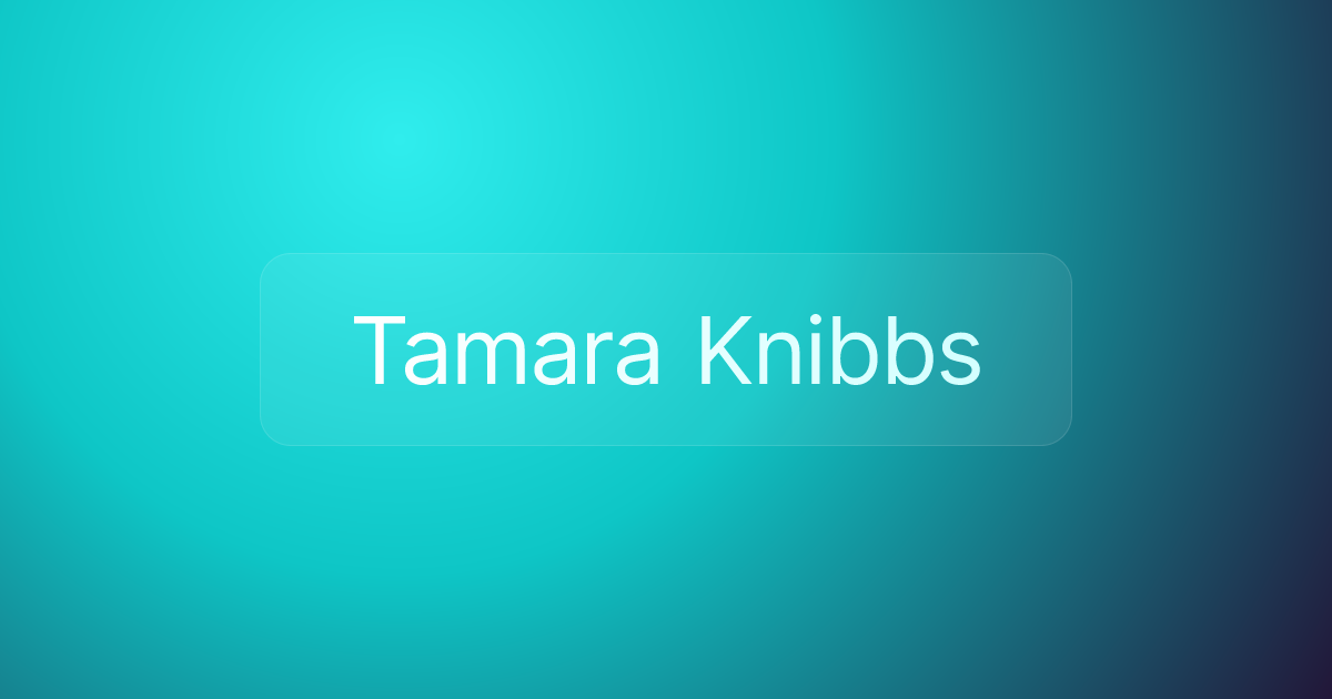 Tamara Knibbs