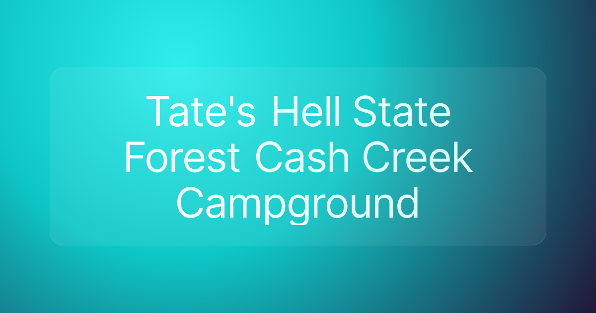 Tate's Hell State Forest Cash Creek Campground