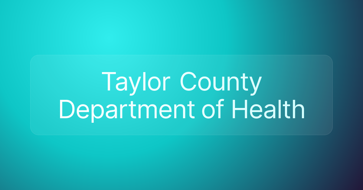 Taylor County Department of Health