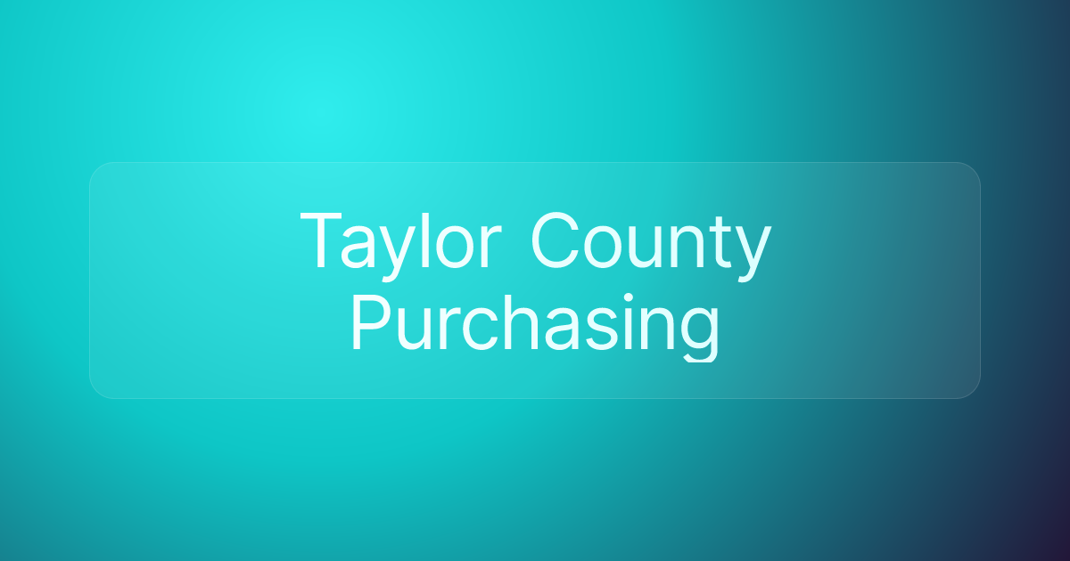 Taylor County Purchasing