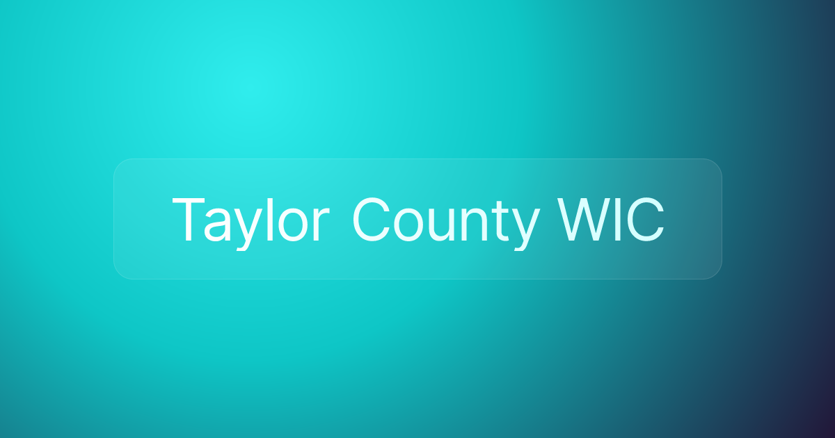 Taylor County WIC
