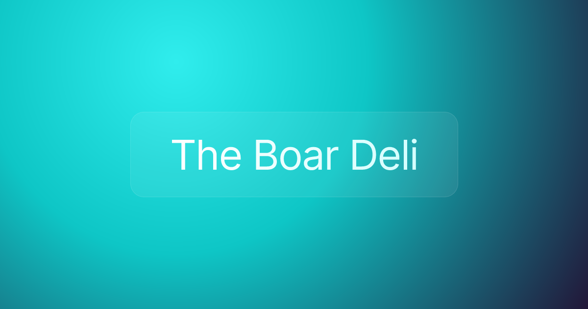 The Boar Deli