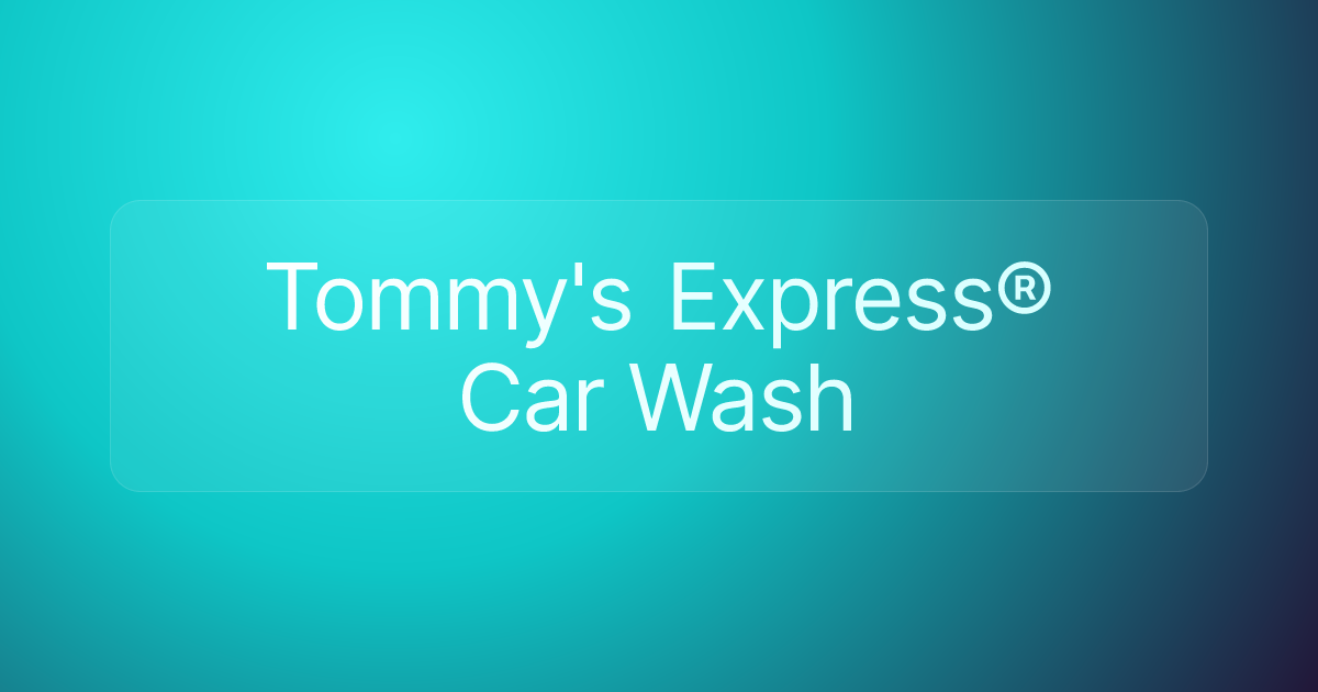 Tommy's Express® Car Wash