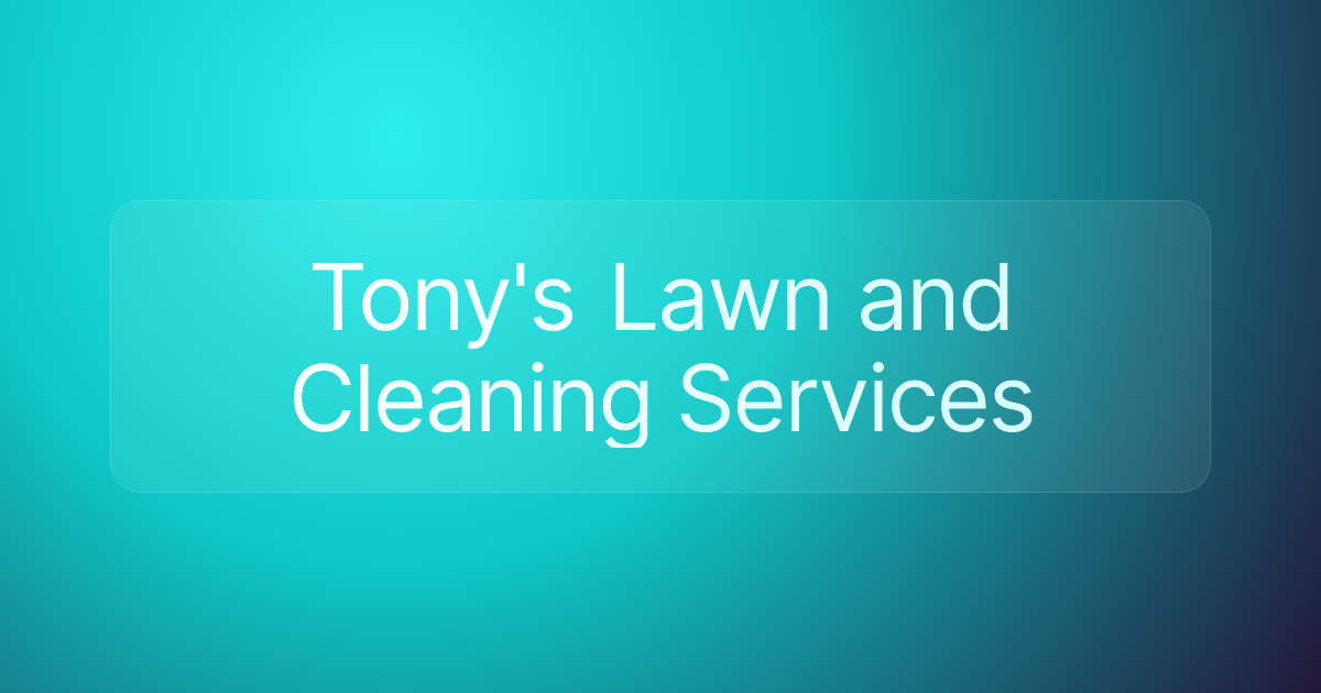 Tony's Lawn and Cleaning Services