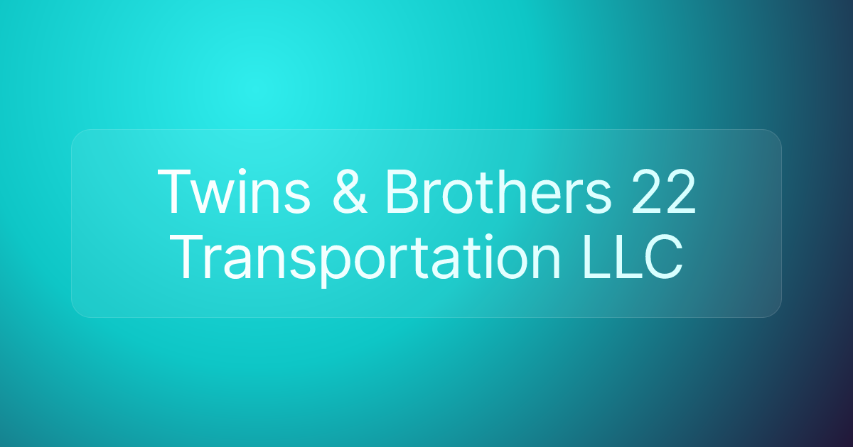 Twins & Brothers 22 Transportation LLC
