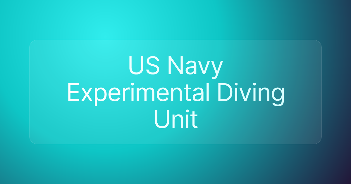 US Navy Experimental Diving Unit