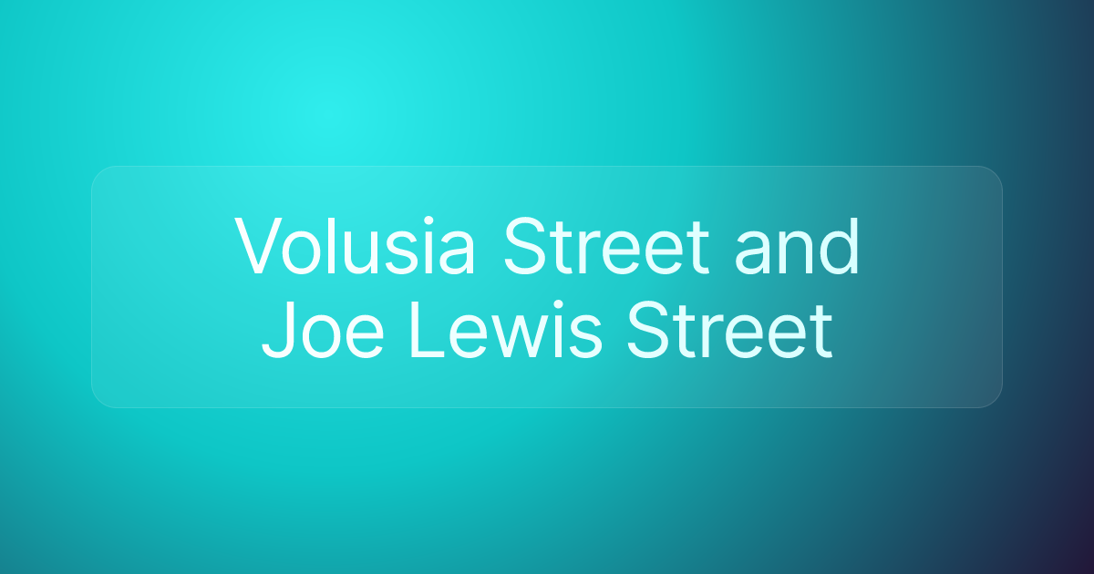 Volusia Street and Joe Lewis Street