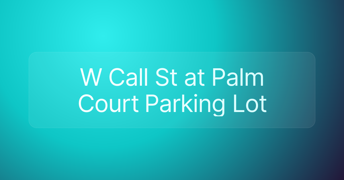 W Call St at Palm Court Parking Lot