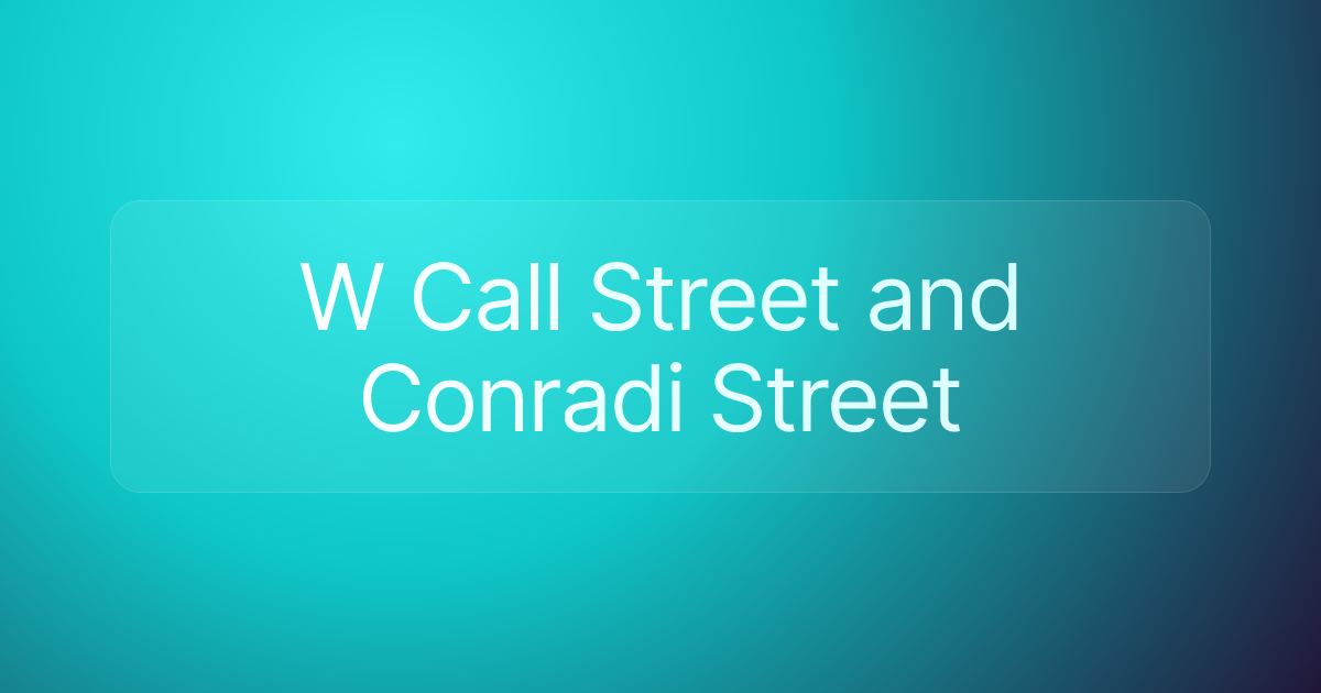 W Call Street and Conradi Street