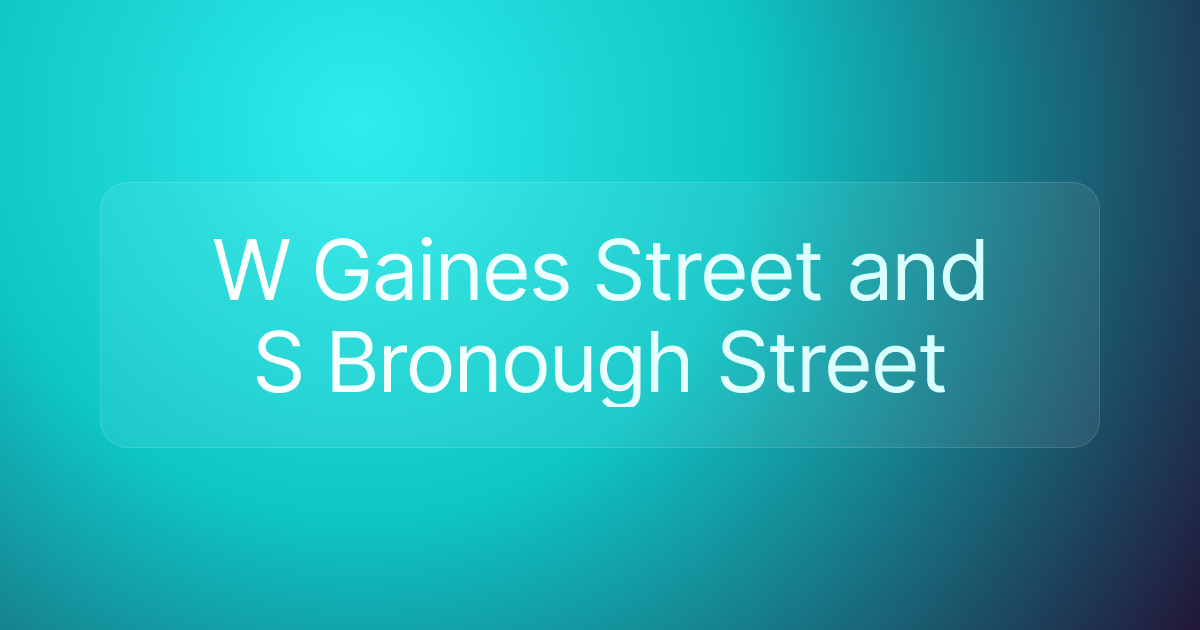 W Gaines Street and S Bronough Street