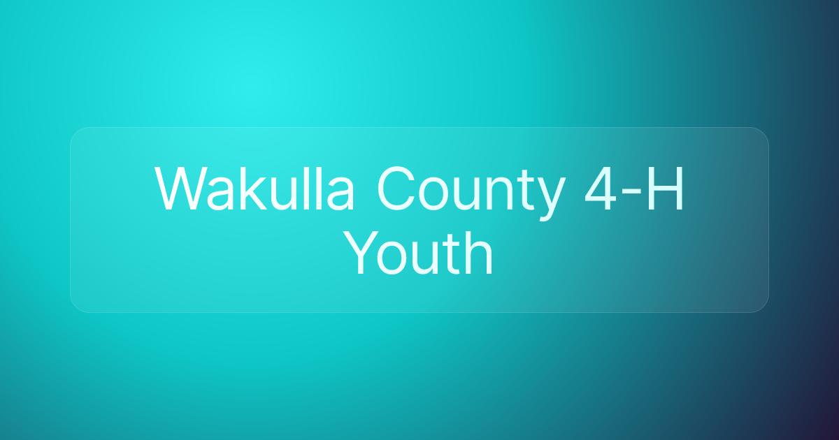 Wakulla County 4-H Youth
