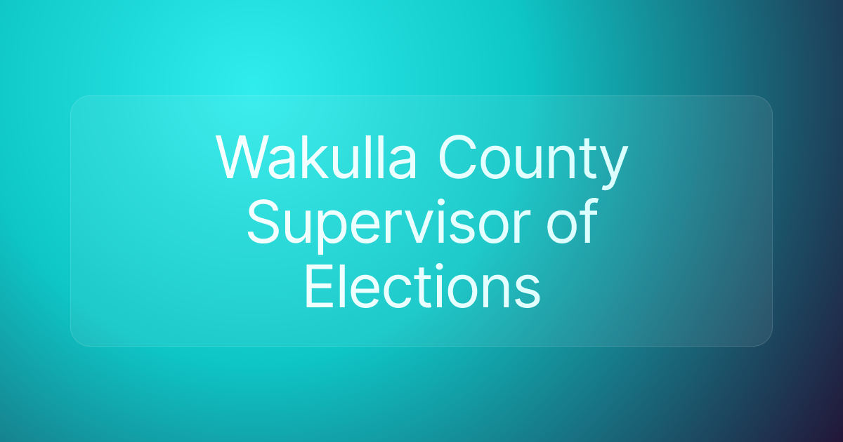 Wakulla County Supervisor of Elections
